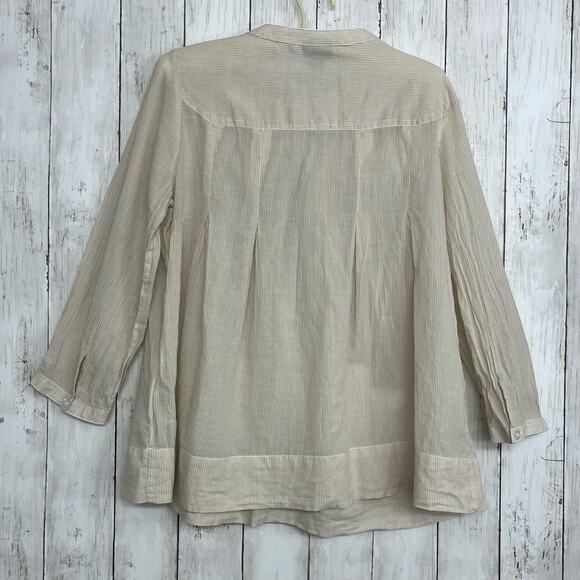 H&M Long Sleeve Ruffle Button Front Peasant Boho Cottage Fairy Blouse Shirt - Picture 2 of 8